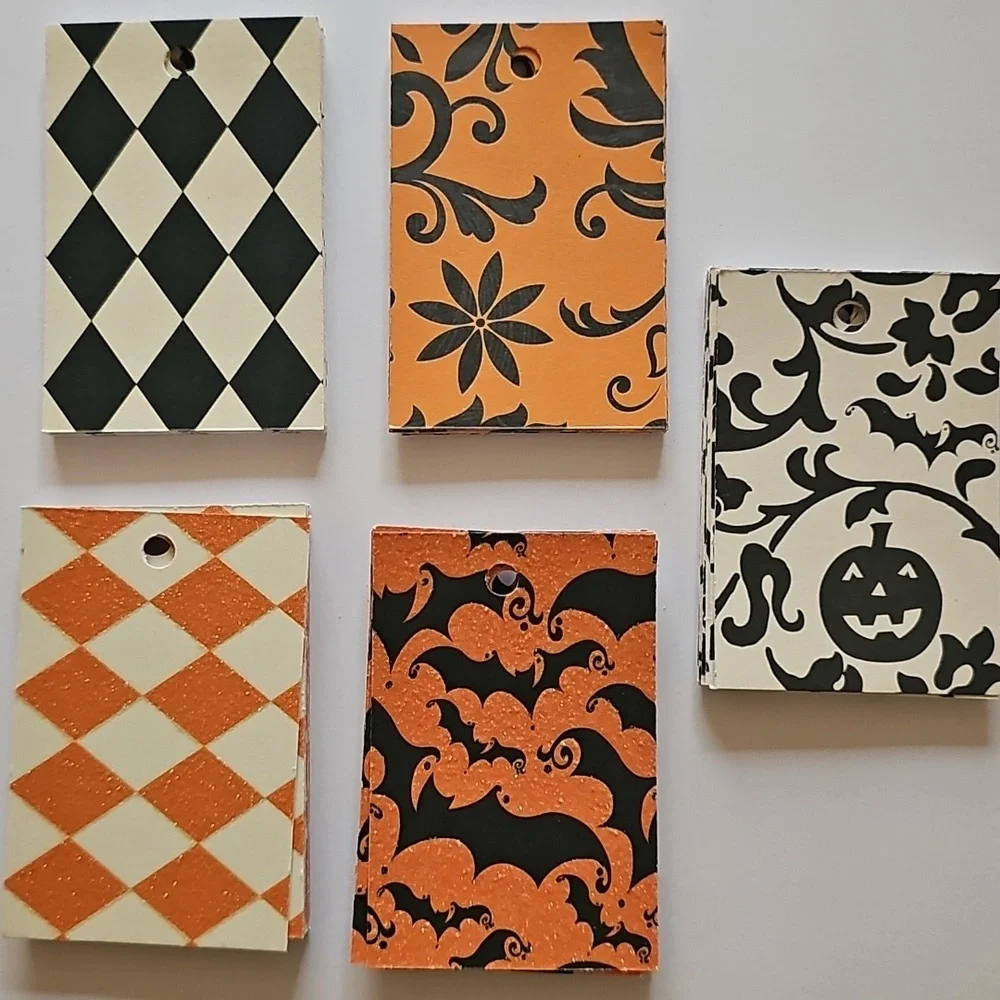 48 Halloween Themed Hand Cut Gift Decorative Card Stock Tags